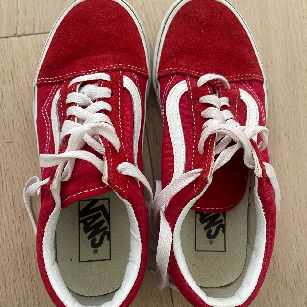 Vans Red and White Sneakers